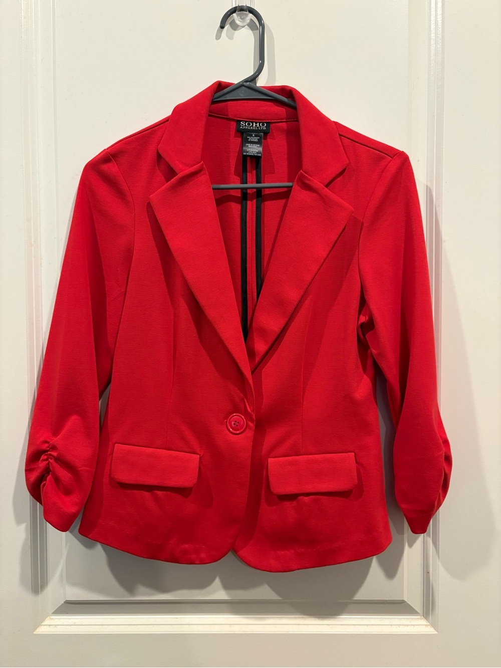 Soho Apparel Red Single-Button Blazer Small
